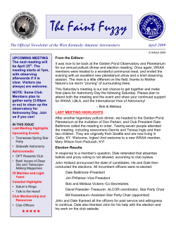 The Faint Fuzzy - West Kentucky Amateur Astronomers