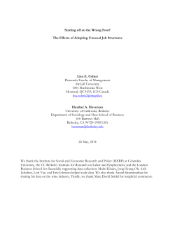 The effects of adopting unusual job structures at startup