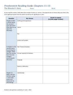 Frankenstein Reading Guide: Chapters 11-13