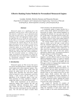 Effective Ranking Fusion Methods for Personalized Metasearch