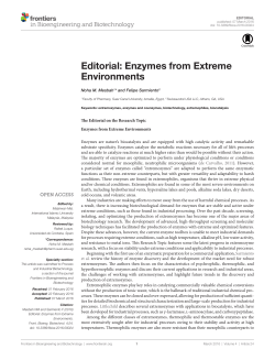 Editorial: Enzymes from Extreme Environments
