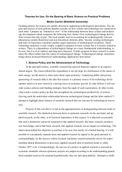 Theories for Use: On the Bearing of Basic Science on Practical