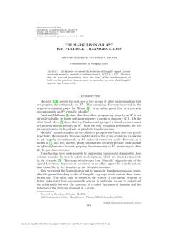 the margulis invariant for parabolic transformations 1.