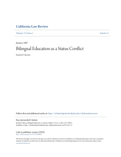 Bilingual Education as a Status Conflict