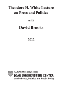 David Brooks - Shorenstein Center