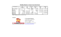 Bending Moment or Torque Conversion Factors