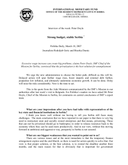 Strong budget, stable Serbia