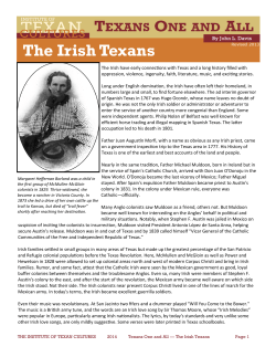 The Irish Texans - Institute of Texan Cultures