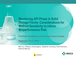 Monitoring API Phase in Solid Dosage Forms: Considerations for