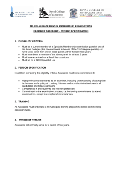 Assessor- Person Specification