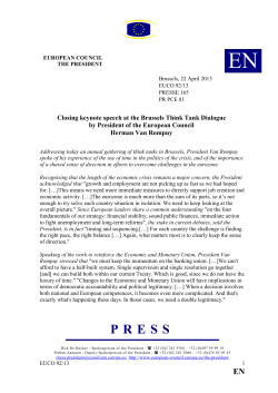 Closing keynote speech at the Brussels Think Tank Dialogue by