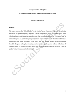 Unexplored &ldquo;Bill of Rights&rdquo; : A Magna Carta for Gender Justice and