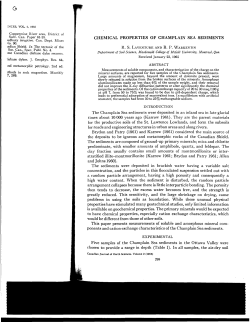 CHEMICAL PROPERTIES OF CHAMPLAIN SEA SEDIMENTS
