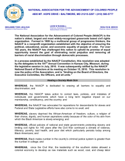 The National Association for the Advancement of Colored People