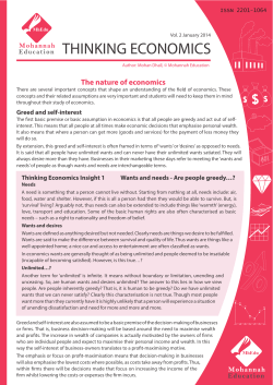 Vol. 2 January 2014 THINKING ECONOMICS