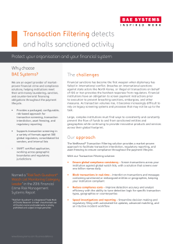Transaction Filtering Fact Sheet 239.3 KB