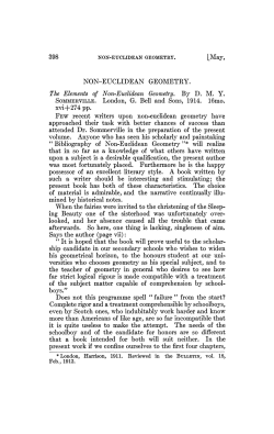 NON-EUCLIDEAN GEOMETRY. The Elements of
