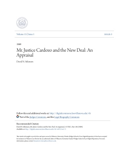 Mr. Justice Cardozo and the New Deal: An