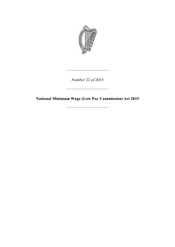 Number 22 of 2015 National Minimum Wage (Low Pay Commission