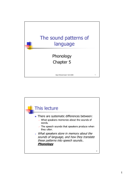 The sound patterns of language