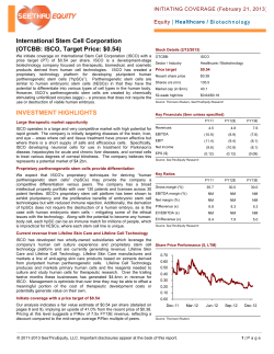OTCBB: ISCO, Target Price: $0.54