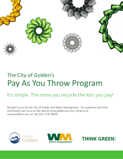 Pay As You Throw Program - City of Golden, Colorado