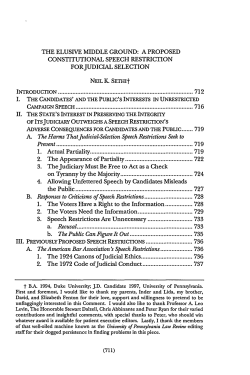 A Proposed Constitutional Speech Restriction for Judicial Selection