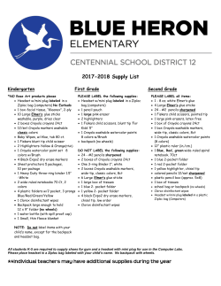 Blue Heron Supply List