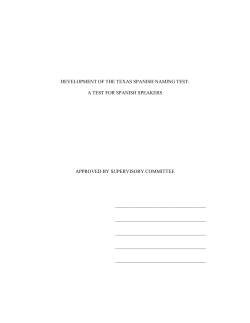 development of the texas spanish naming test