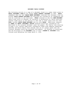 McKINNEY FAMILY HISTORY