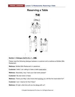 Reserving a Table - English Pro Asia