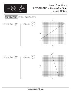 Math 10C: Slope of a Line