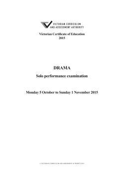 VCE Drama Solo Performance examination
