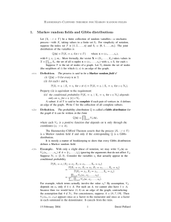 1. Markov random fields and Gibbs distributions