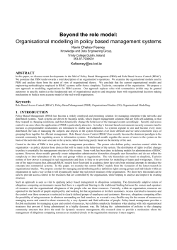 Organisational modelling in policy based management - M