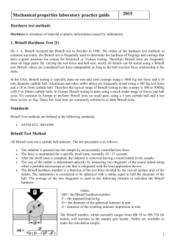 Hardness test methods
