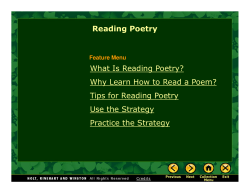 Reading Poetry What Is Reading Poetry?