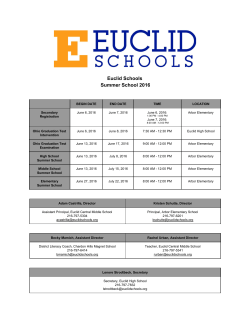 Summer School 2016 Informational Brochure