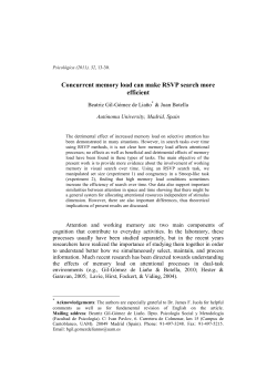 Concurrent memory load can make RSVP search more efficient