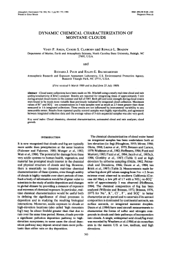 DYNAMIC CHEMICAL CHARACTERIZATION OF
