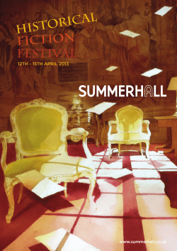 Summerhall Historical Fiction Festival