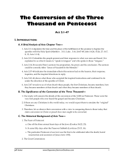 The Conversion of the Three Thousand on Pentecost