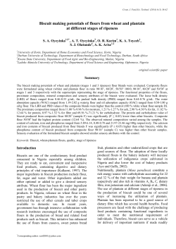 Biscuit making potentials of flours from wheat and plantain at