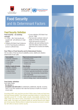 Food Security and its Determinant Factors