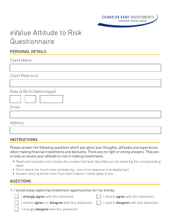Risk Profile Questionnaire - Chantler Kent Investments