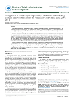 An Appraisal of the Strategies Implored by Government to