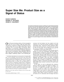 Super Size Me: Product Size as a Signal of Status