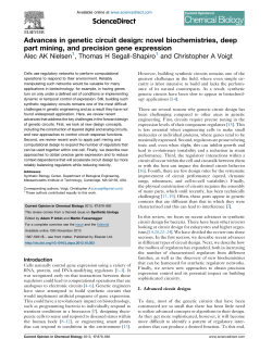 Advances in genetic circuit design: novel biochemistries, deep part
