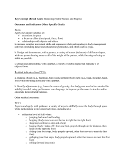 Key Concept (Broad Goal): Balancing (Stable Statues and Shapes