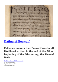 Dating of Beowulf - Medieval Histories